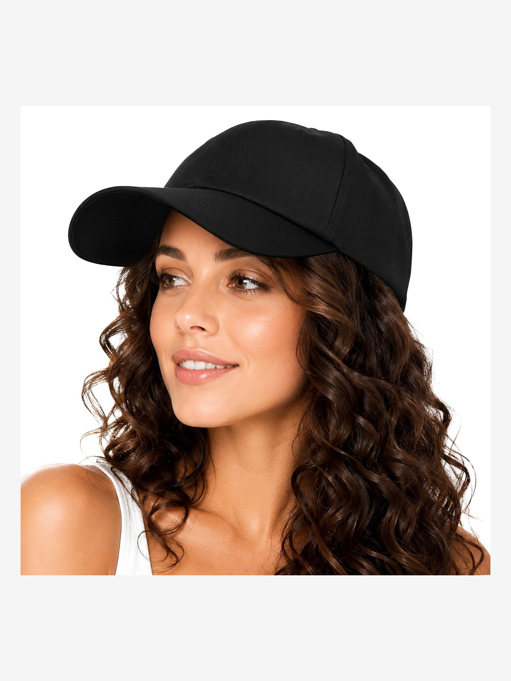 Womens Satin Lined Baseball Cap Washed Cotton Adjustable Dad | Black | Size OS